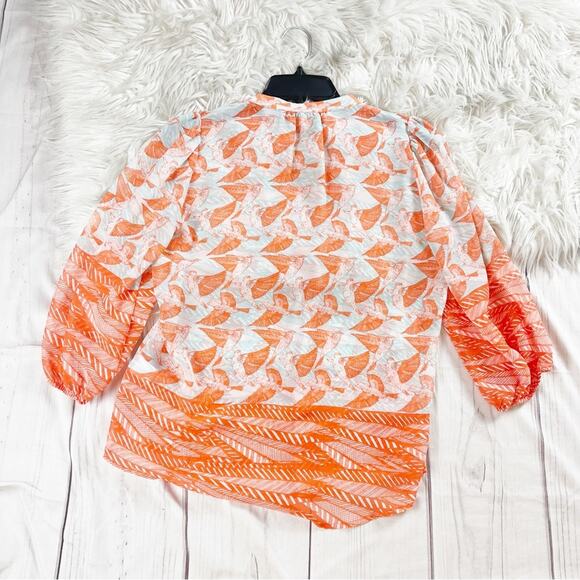 Collective Concepts Bird Lovers‎ Women's V-Neck Pink Blue Blouse Size Small - Picture 5 of 5